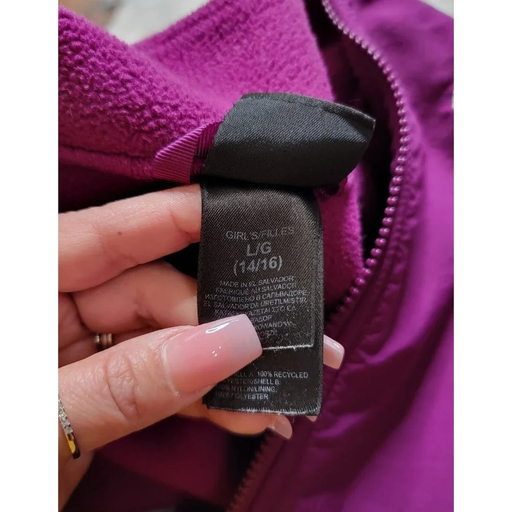 The North Face Denali Fleece Full Zip Jacket Girl's size Large 14/16 Purple